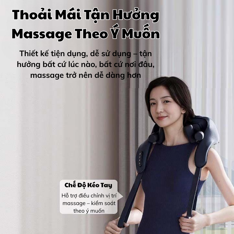 Máy Massage Cổ Vai Gáy DELAX 10 Đầu Massage Chườm Ấm Cổ Vai Gáy - MMC01 - Ảnh 7