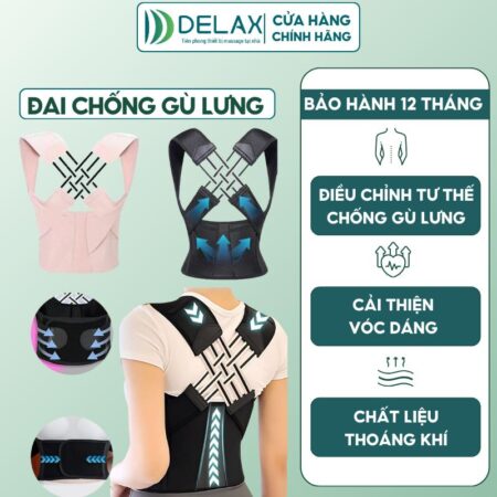 Đai Chống Gù Lưng DCG01 - DELAX - Điều Chỉnh Tư Thế, Cố Định Cột Sống