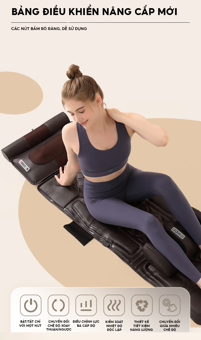 Bảng điều khiển sản phẩm thảm massage toàn thân DELAX TMS01