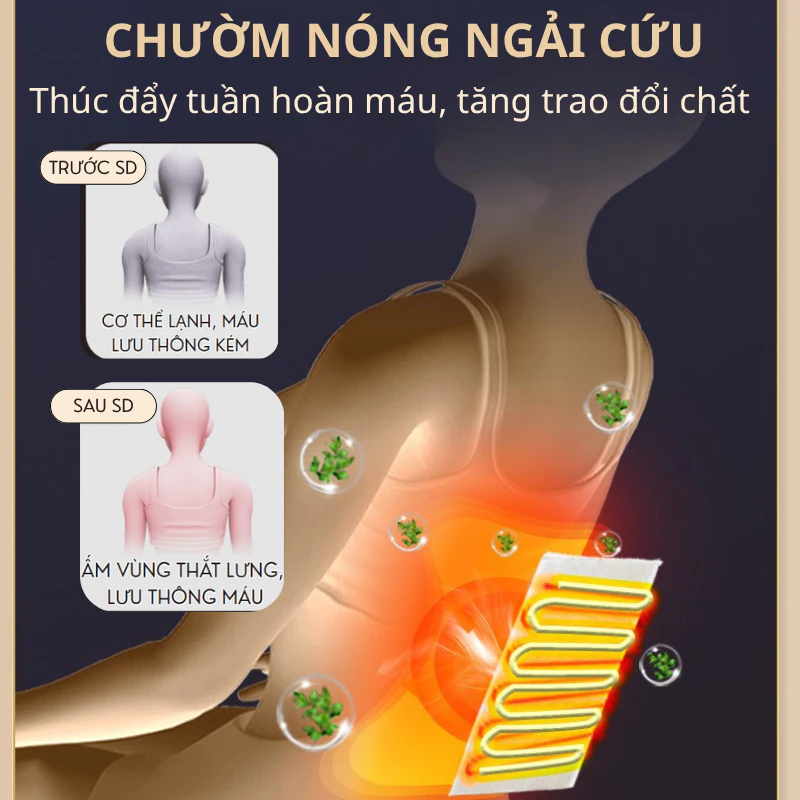 Ghế massage toàn thân DELAX GMS05 kết hợp chườm nóng ngải cứu