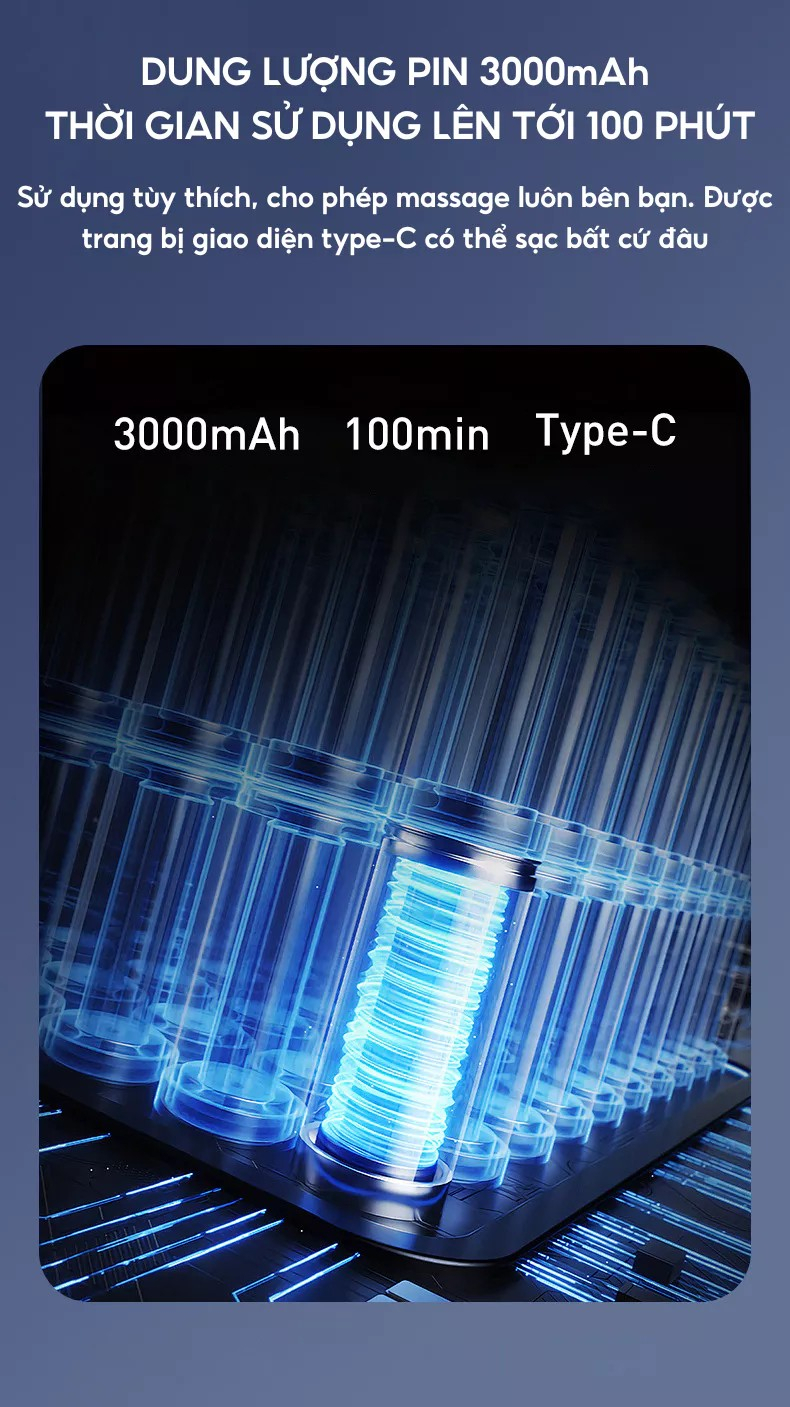 Dung lượng pin của Đai massage lưng DELAX DSB04