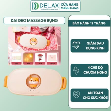 Đai Massage Giảm Đau Bụng Kinh Nguyệt DSB01 - DELAX - Nén Nóng Hồng Ngoại