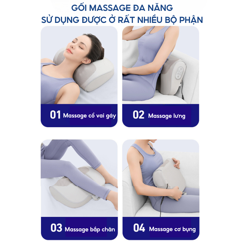 Gối Massage Cổ Vai Gáy DELAX GMC01 – Chính Hãng, Hỗ Trợ Giảm Mỏi Cổ Vai Gáy Hiệu Quả - Ảnh 8