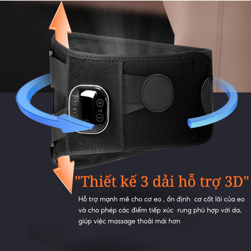 Thiết kế hỗ trợ 3D cho cột sống của Đai massage lưng DELAX DSB04