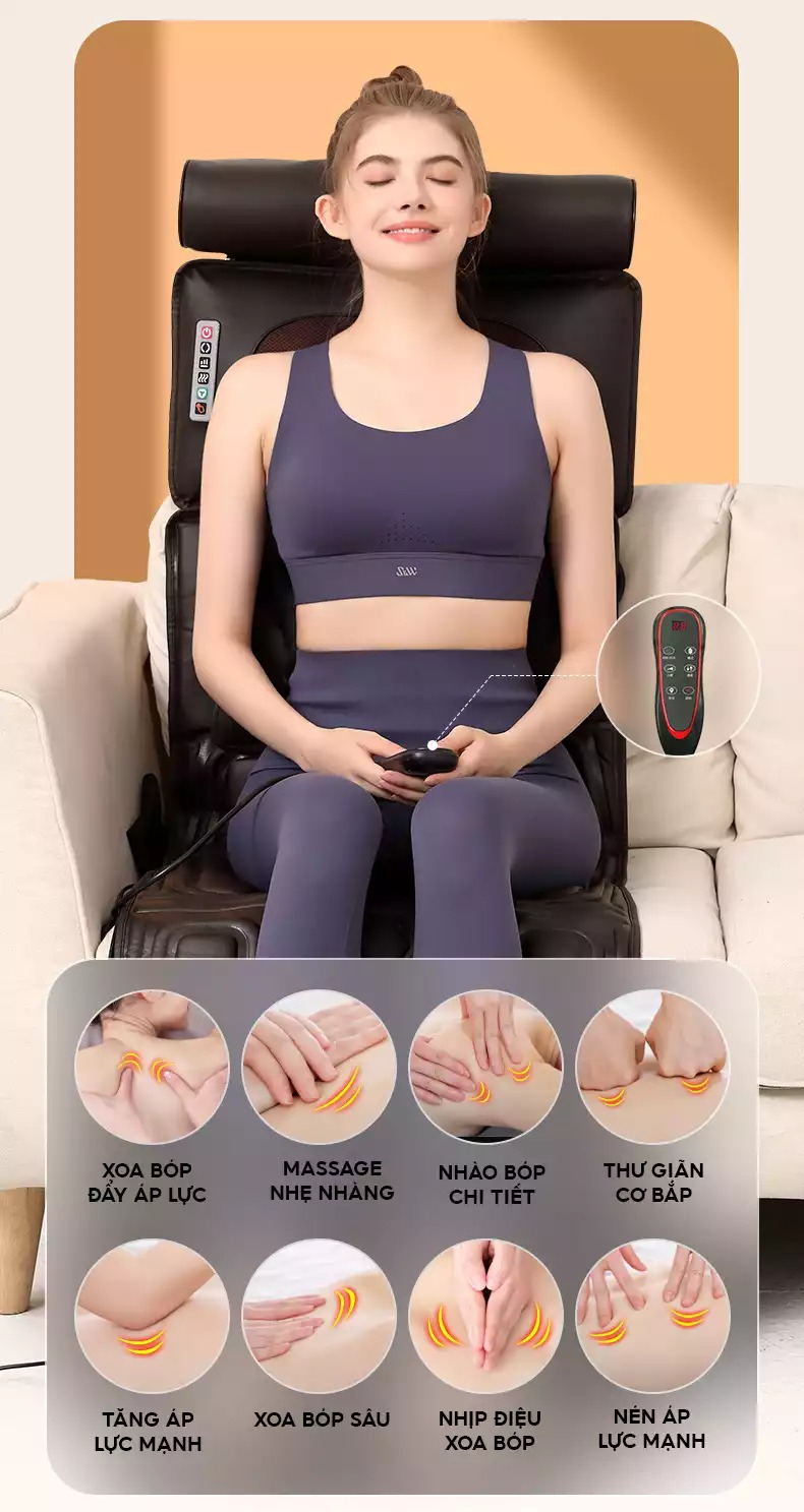 Massage mô phỏng tay người của thảm massage toàn thân DELAX TMS01