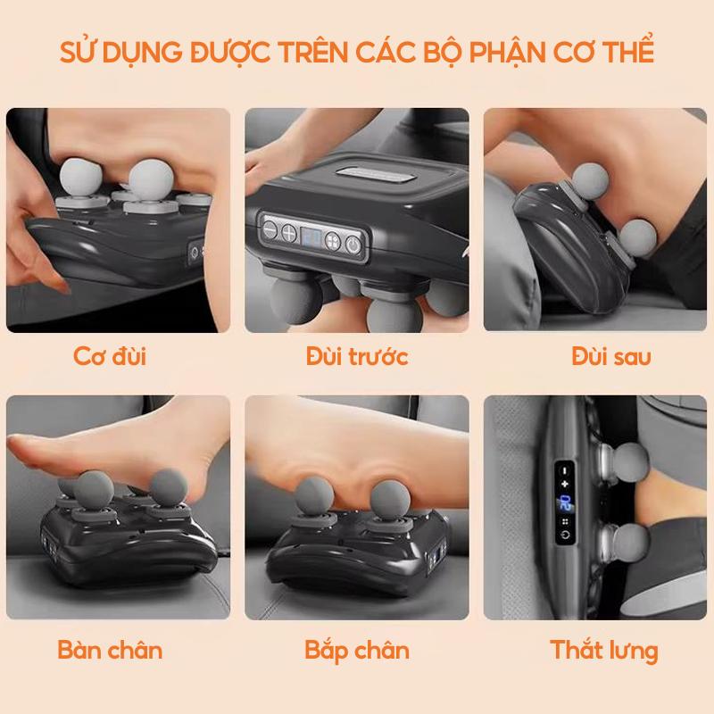 Máy Massage Cầm Tay SMS05 - DELADEP - 4 đầu massage diện tích lớn, 6 chế độ và 20 mức điều chỉnh - Ảnh 8