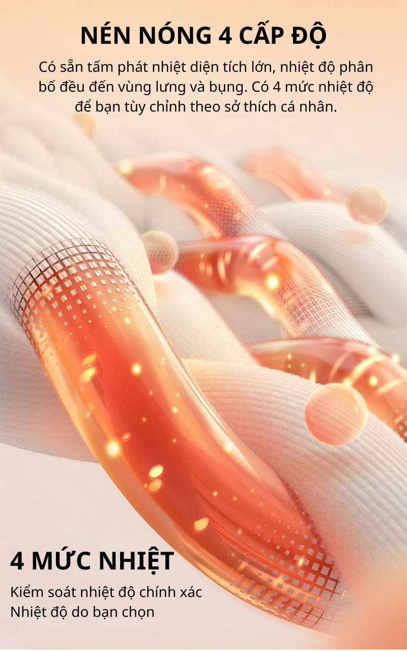 Chế độ chườm nóng của Đai massage bụng DELAX DSB03