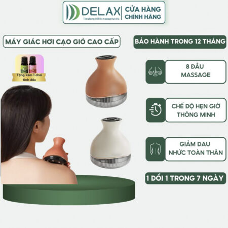 Máy Giác Hơi Cạo Gió Mini GHC01 - DELAX - Lưu thông khí huyết - Đả thông huyệt đạo