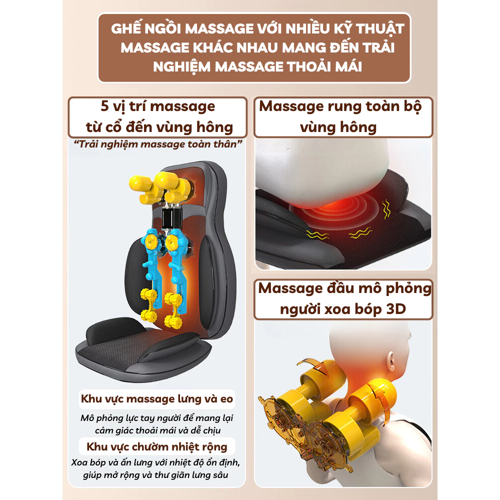 Ghế Massage toàn thân GMS01 có nhiều kỹ thuật mát xa khác nhau