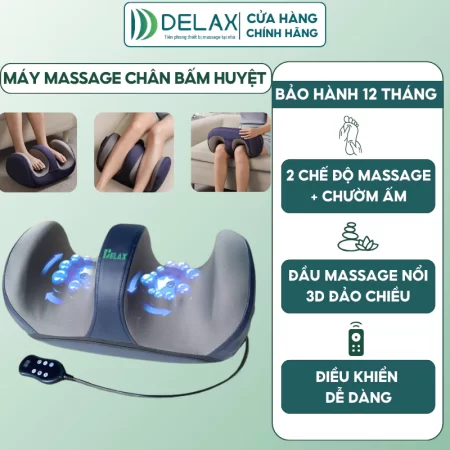Máy Massage Chân Bấm Huyệt MSC02 - DELAX - Bấm huyệt tự động 2 chế độ massage và chườm ấm