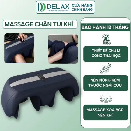 Máy Massage Chân MSC04 - DELAX - Massage Bắp Chân Đùi, 3 Chế Độ Nén Khí, Chườm Nóng Giảm Đau Hiệu Quả
