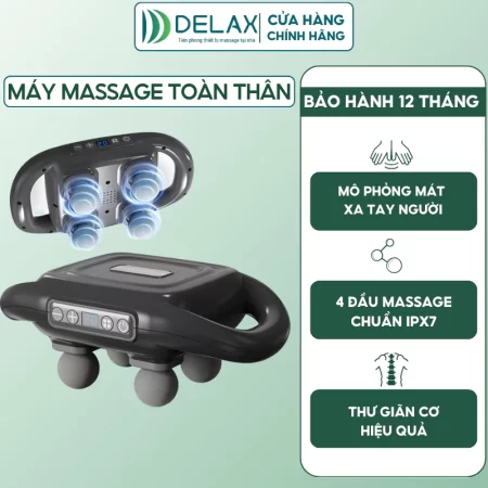 Máy Massage Cầm Tay SMS05 - DELADEP - 4 đầu massage diện tích lớn, 6 chế độ và 20 mức điều chỉnh