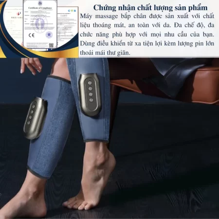 Chứng nhận chất lượng sản phẩm máy Massage bắp chân bắp tay MBC01