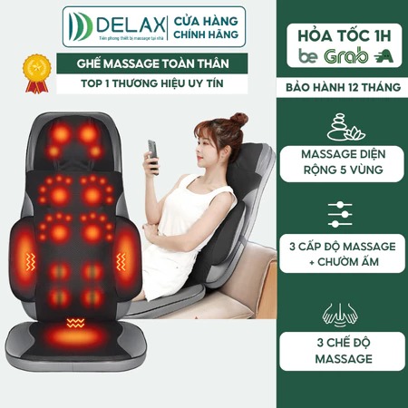Ghế Massage Toàn Thân GMS01 - DELAX - Massage Đa Vùng Bằng Túi Khí Kết Hợp Nhiệt Hồng Ngoại, Bấm Huyệt 3D