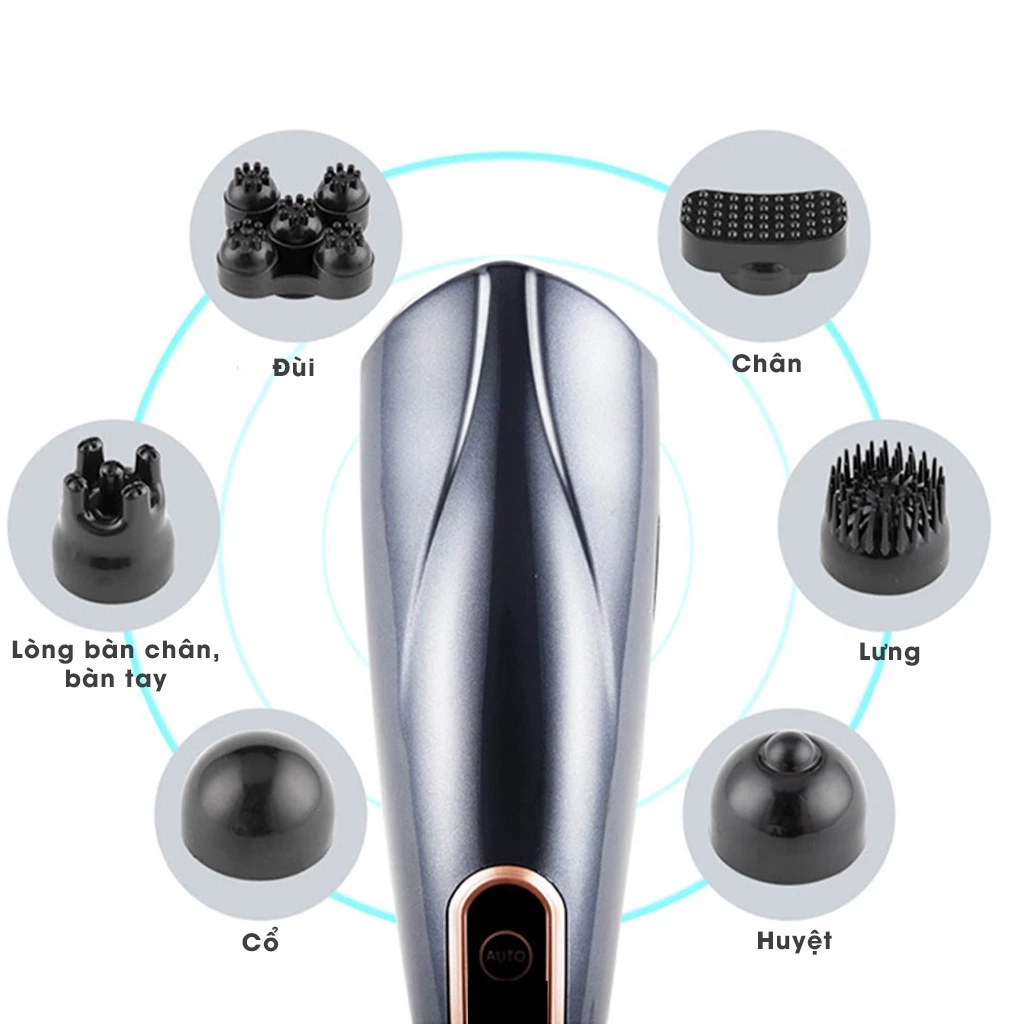 6 đầu massage của Máy đấm lưng massage DELAX MMS01