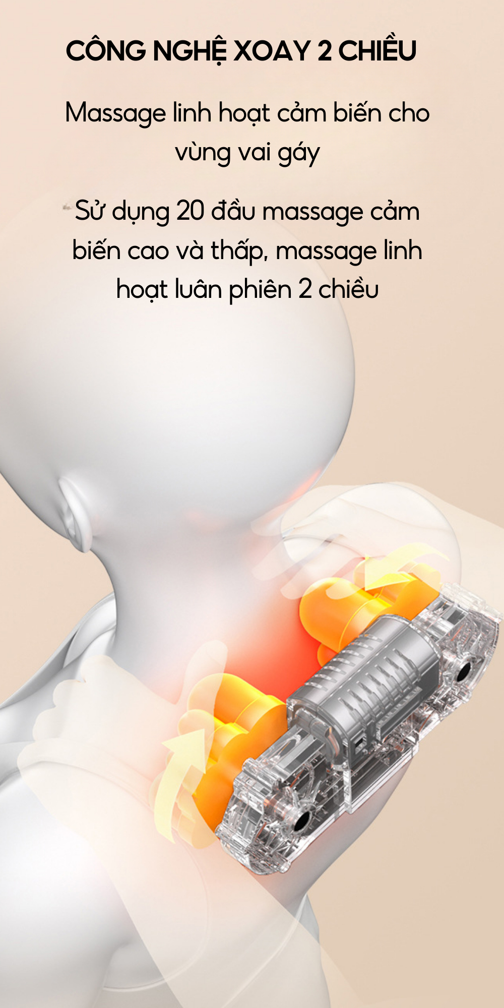 Công nghệ xoay 2 chiều của Ghế Massage Toàn Thân DELAX GMS03