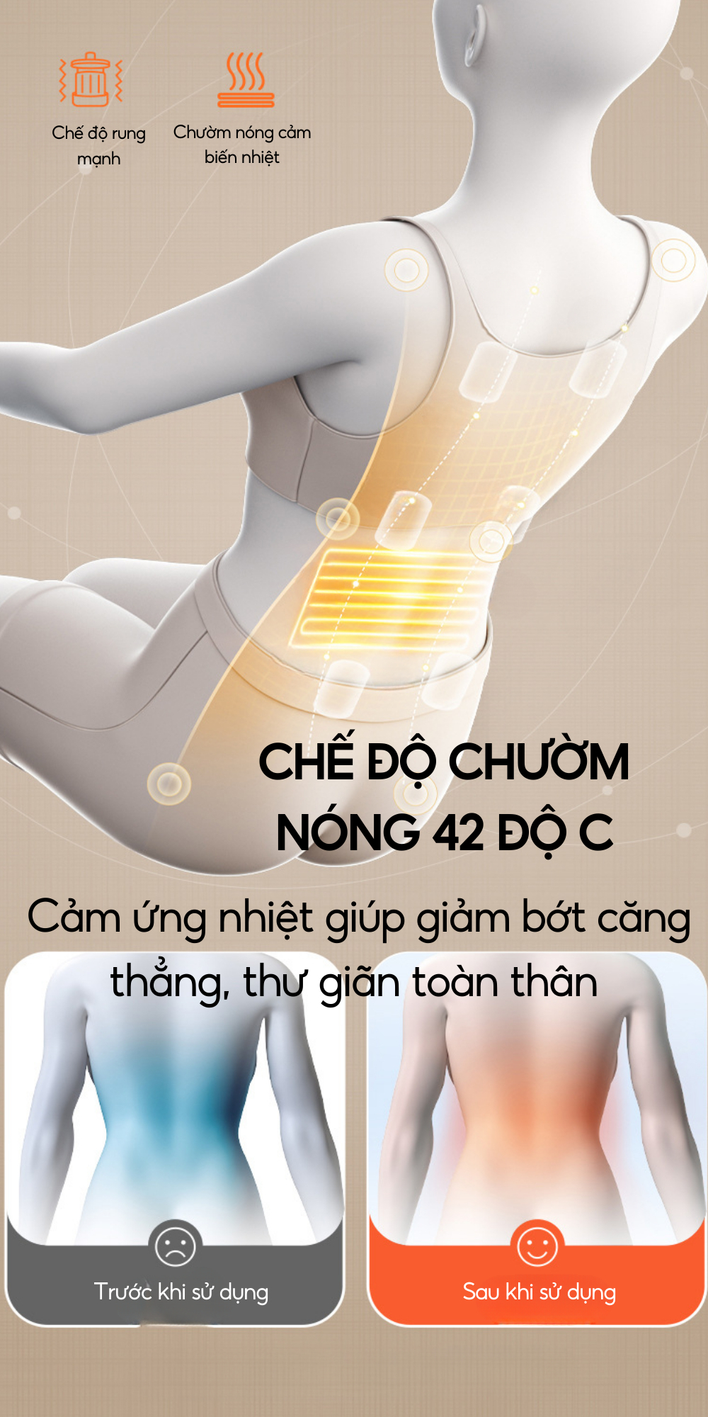 Chế độ chườm nóng của Ghế Massage Toàn Thân DELAX GMS03