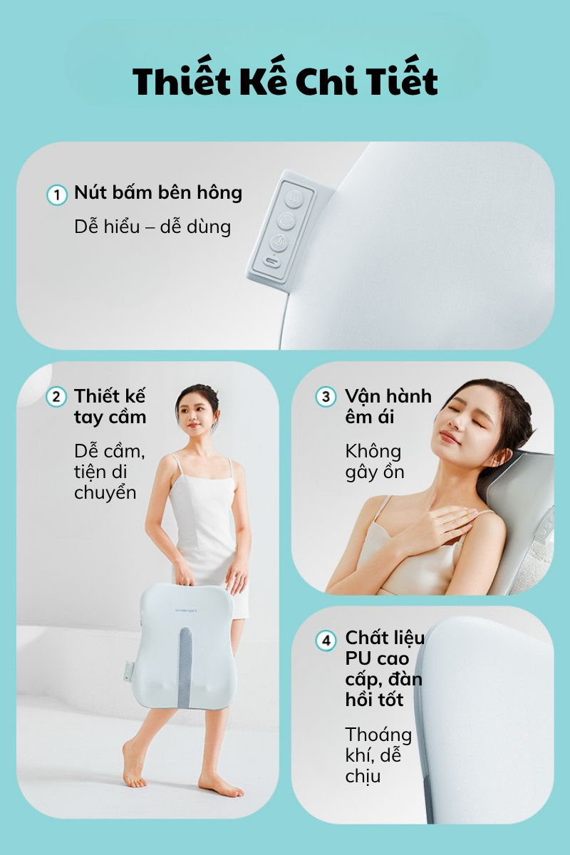 Thiết kế chi tiết của Máy massage lưng DELAX MSL05