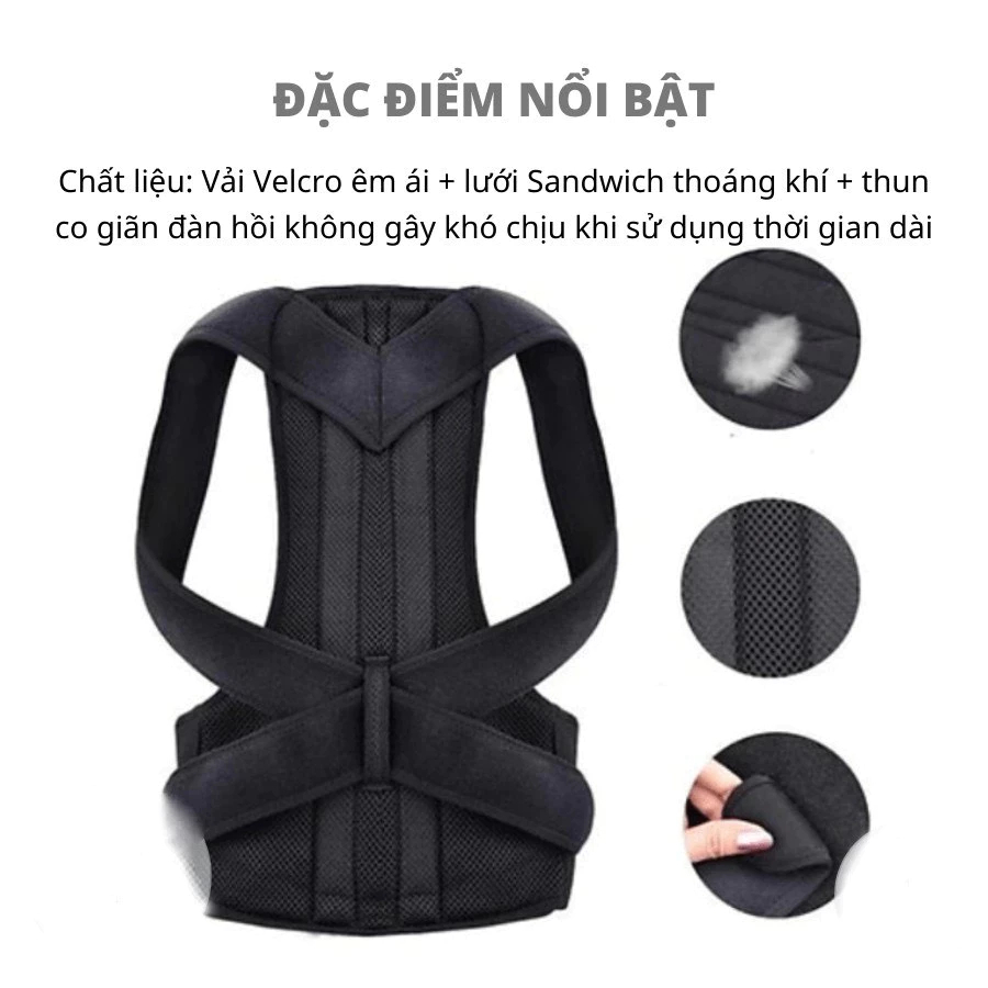 Đai chống gù lưng DELAX DCG02 có chất liệu thoáng khí