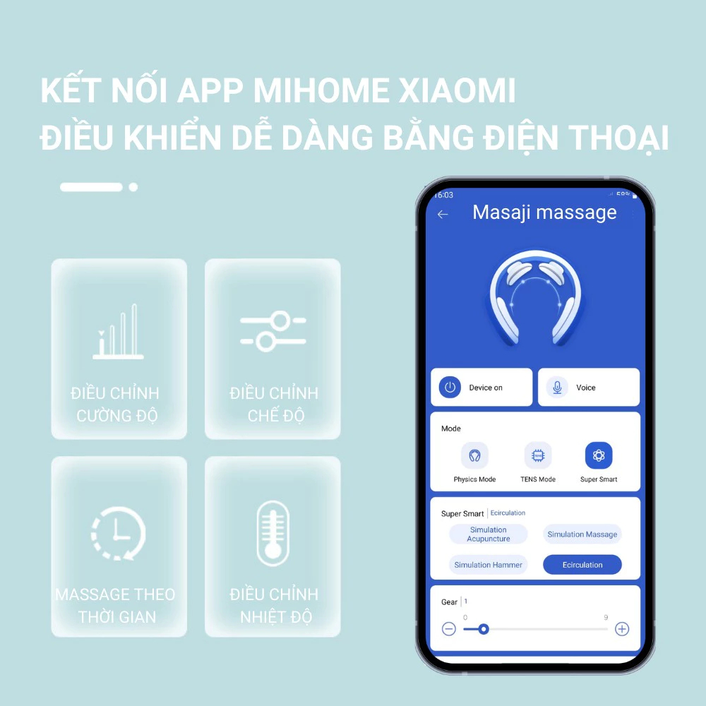 Kết nối qua app của Máy Massage Cổ Vai Gáy DELAX MMC06