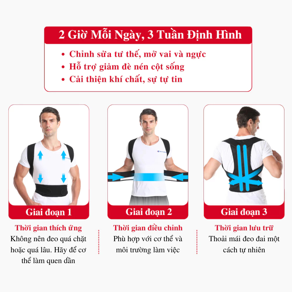 Đai chống gù lưng DELAX DCG02 hình thành thói quen cho lưng