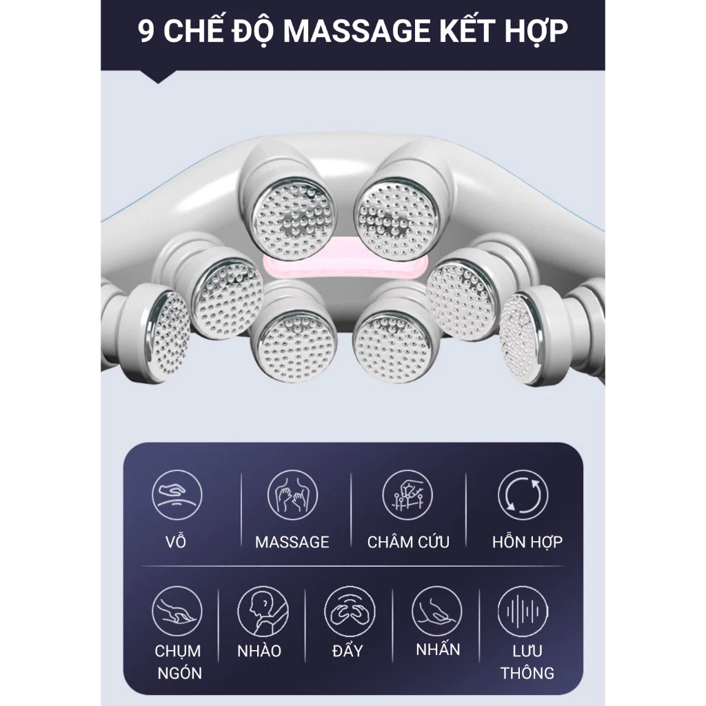 Máy Massage Cổ Vai Gáy DELAX MMC06 - Hàng Chính Hãng, Chườm Ấm Hồng Ngoại - Ảnh 8