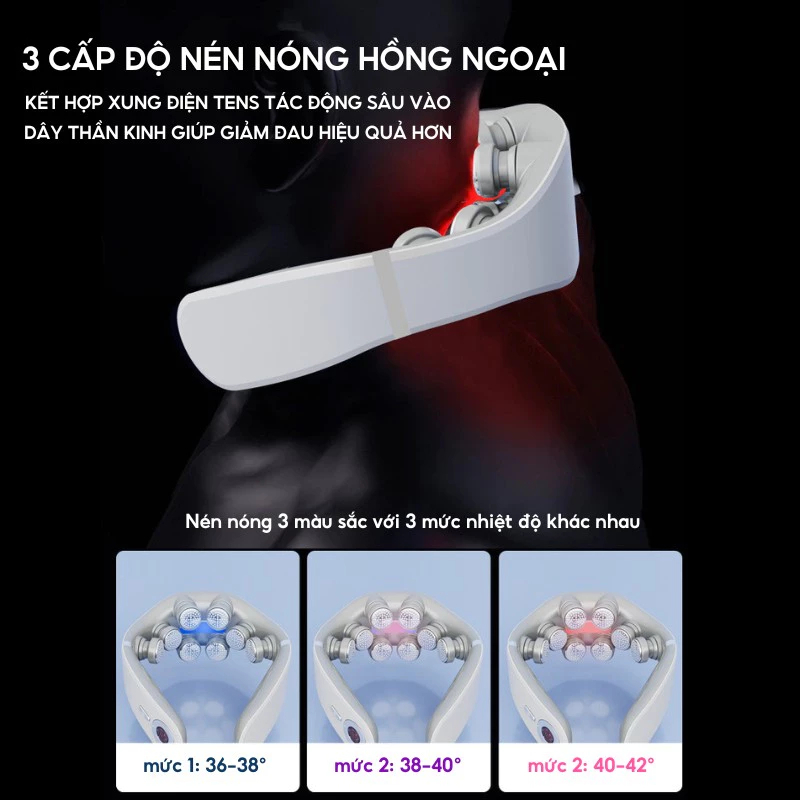 Chườm nóng của Máy Massage Cổ Vai Gáy DELAX MMC06