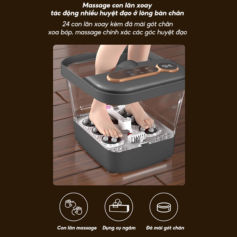 Công dụng sản phẩm bồn ngâm chân Massage bấm huyệt Delax BNC02