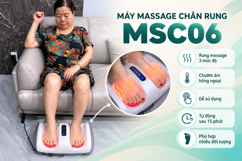 máy massage chân giảm nhức mỏi chân về đêm DELAX MSC06