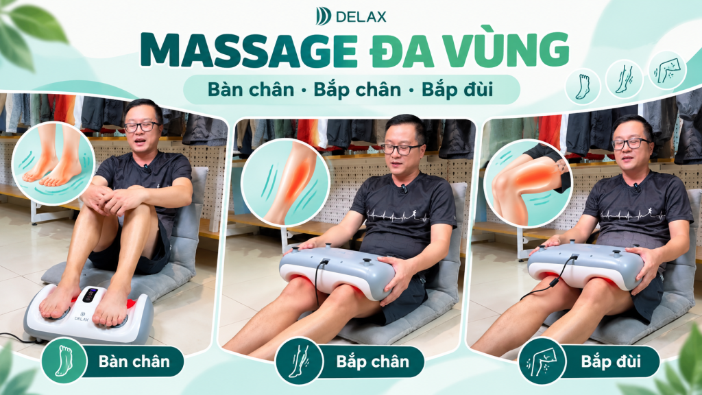 máy massage chân giảm nhức mỏi chân về đêm DELAX MSC06