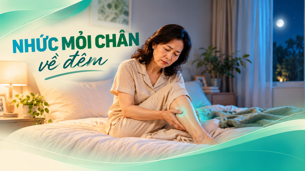 nhức mỏi chân về đêm khiến khó ngủ